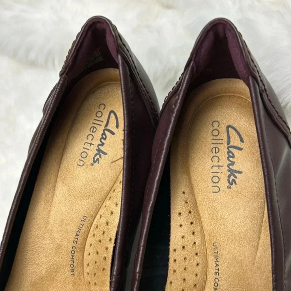 Clark’s Neiley Pearl burgundy shoes ,various sizes women,NEW,leather,chunky heel - Picture 10 of 17